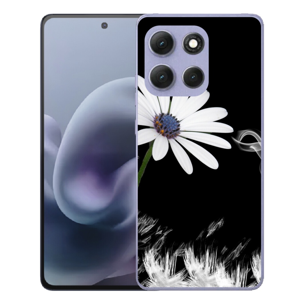 Gélový obal mmCase pre Motorola Moto G86 Power 5G – biela kvetina