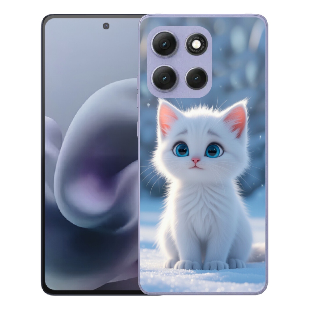 Gélový obal mmCase pre Motorola Moto G86 Power 5G – biele mačiatko 3