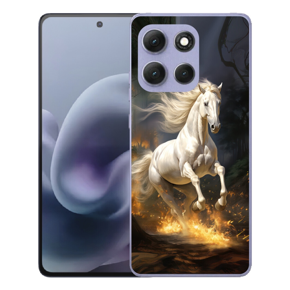 Gélový obal mmCase pre Motorola Moto G86 Power 5G – biely kôň 2