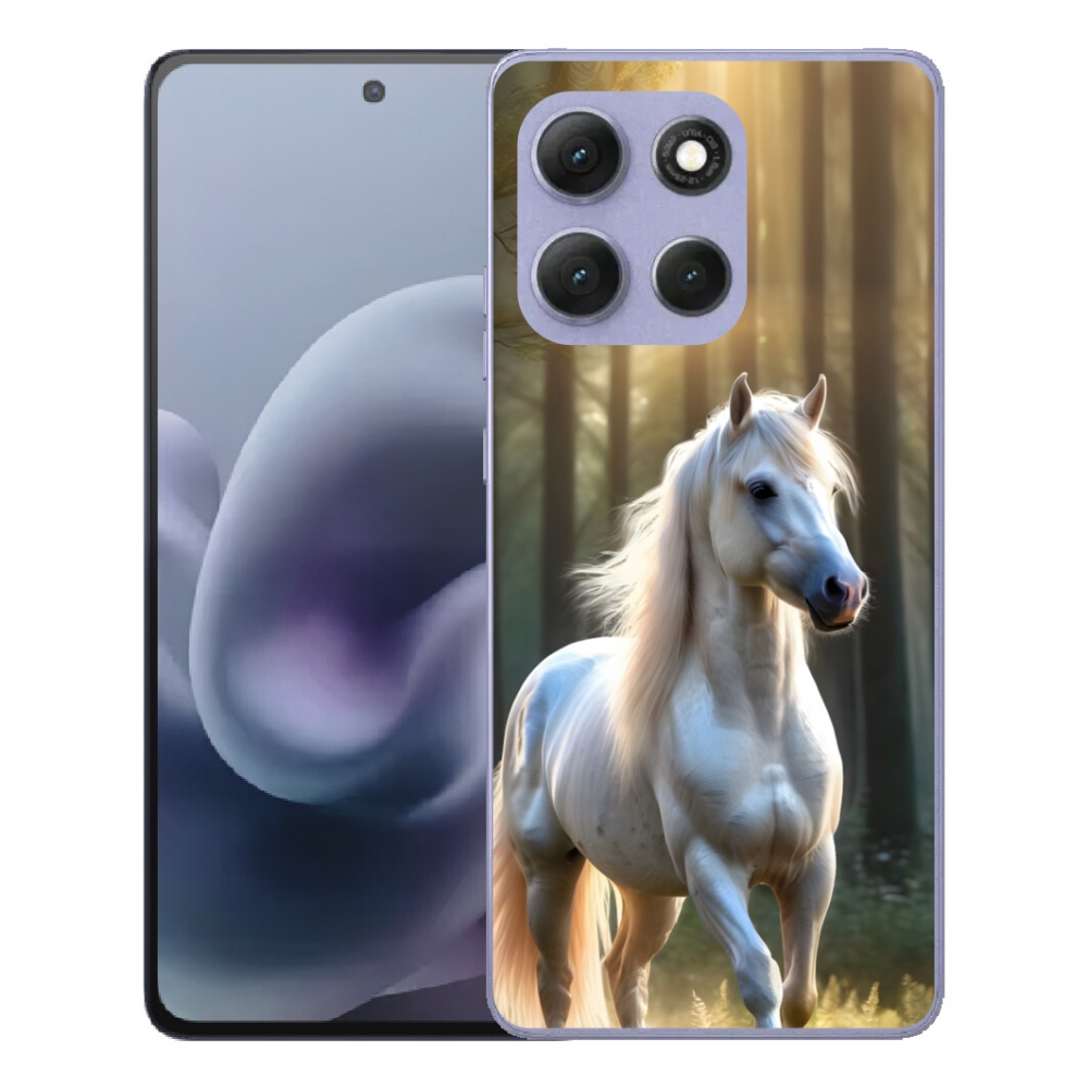 Gélový obal mmCase pre Motorola Moto G86 Power 5G – biely kôň 3