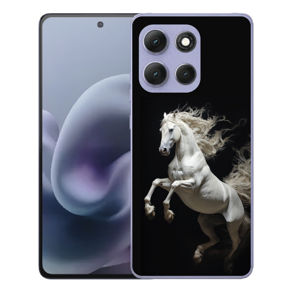 Gélový obal mmCase pre Motorola Moto G86 Power 5G – biely kôň 4