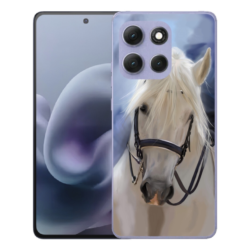 Gélový obal mmCase pre Motorola Moto G86 Power 5G – biely kôň