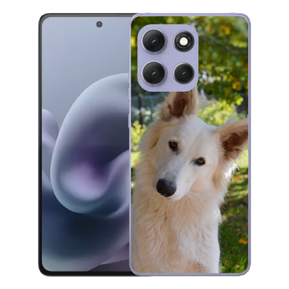 Gélové puzdro mmCase pre Motorola Moto G86 Power 5G – biely švajčiarsky ovčiak 1