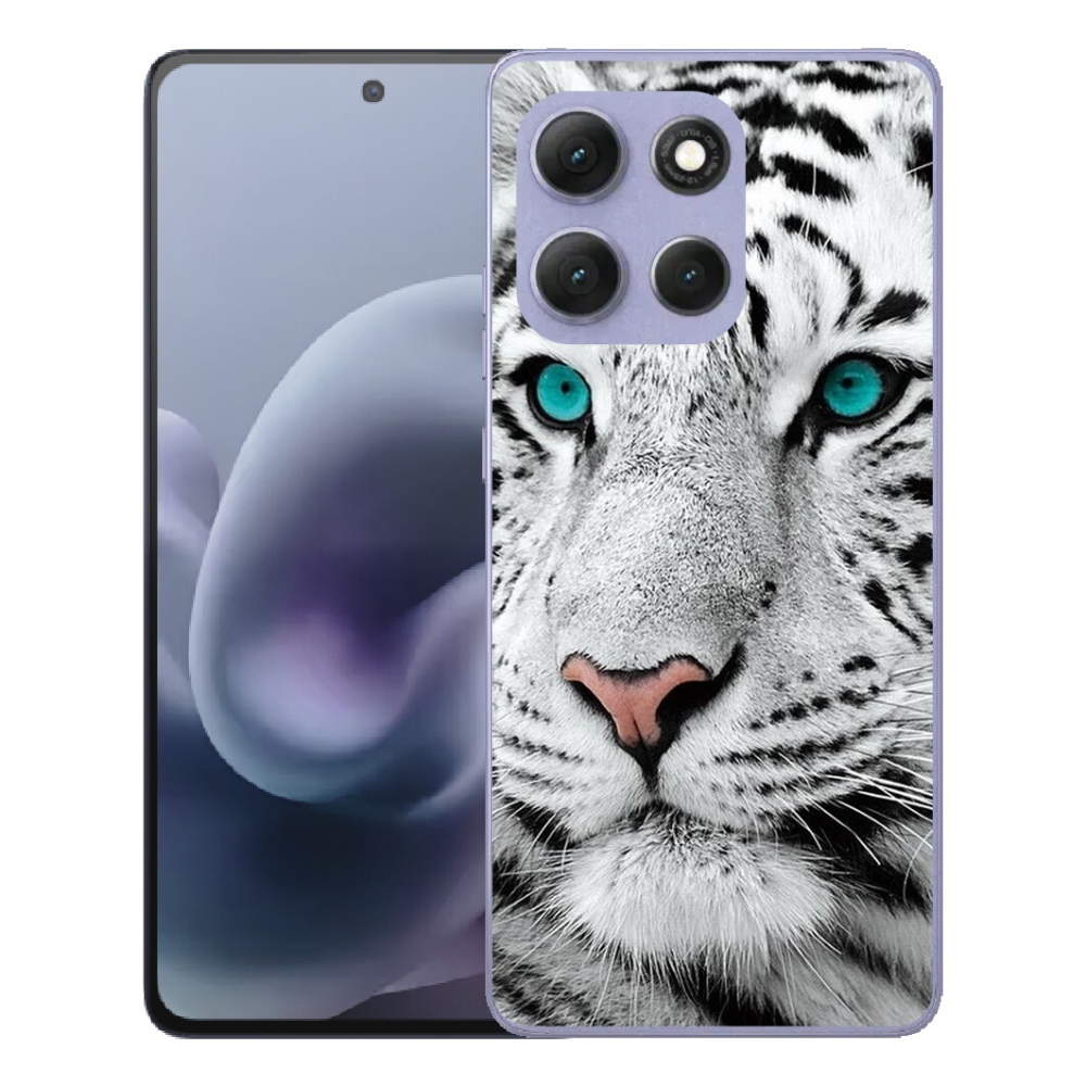 Gélový obal mmCase pre Motorola Moto G86 Power 5G – biely tiger