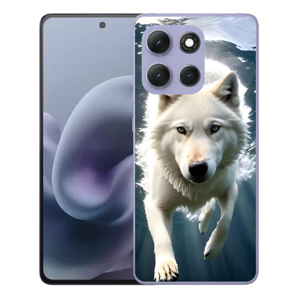 Gélový obal mmCase pre Motorola Moto G86 Power 5G – biely vlk