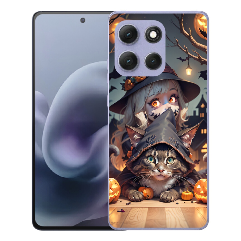 Gélový obal mmCase na Motorola Moto G86 Power 5G – čarodejnica s mačkou