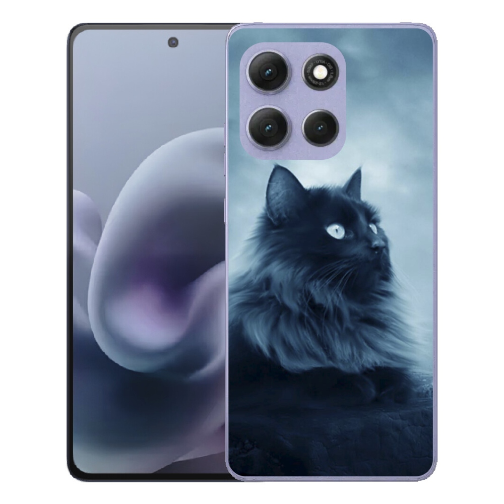 Gélový obal mmCase pre Motorola Moto G86 Power 5G – čierna mačka 1