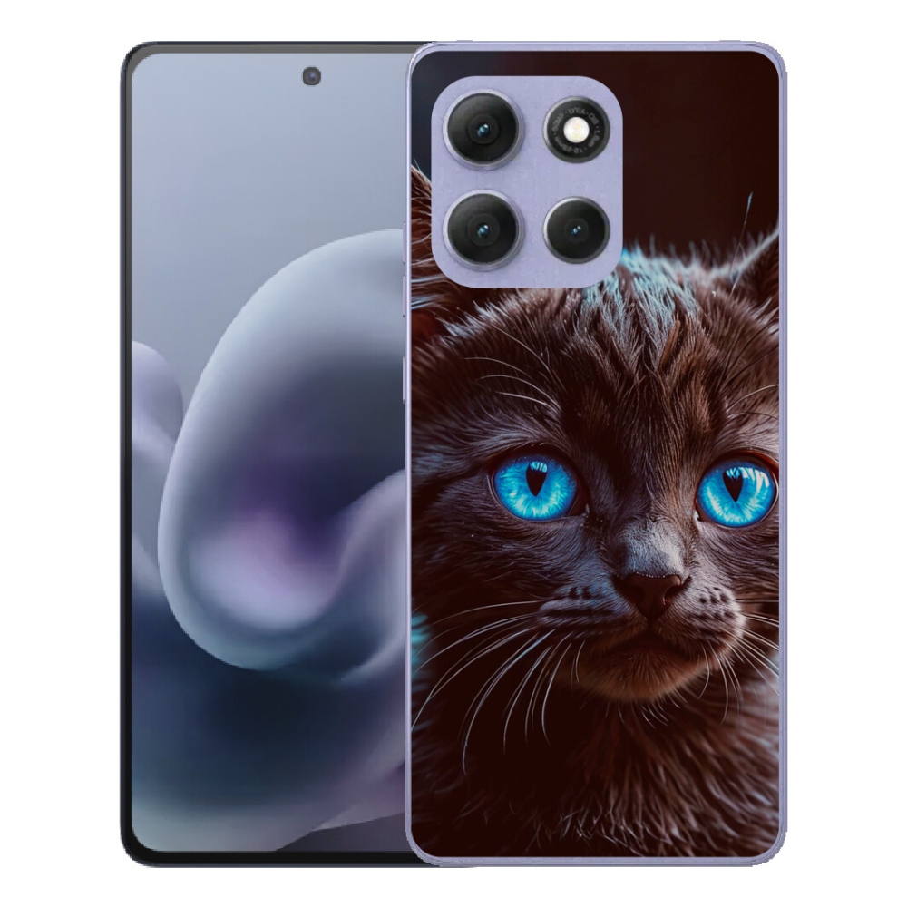 Gélový obal mmCase pre Motorola Moto G86 Power 5G – čierne mačiatko 2