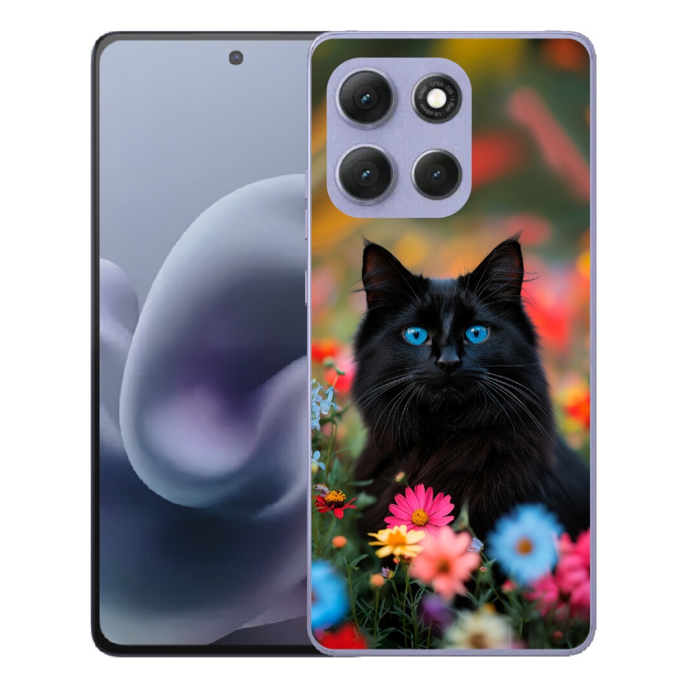 Gélový obal mmCase pre Motorola Moto G86 Power 5G – čierne mačiatko 4