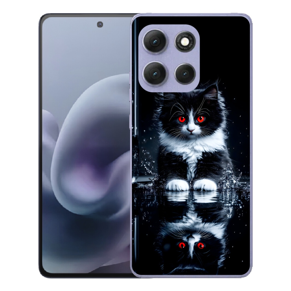 Gélový obal mmCase pre Motorola Moto G86 Power 5G – čierno-biele mačiatko