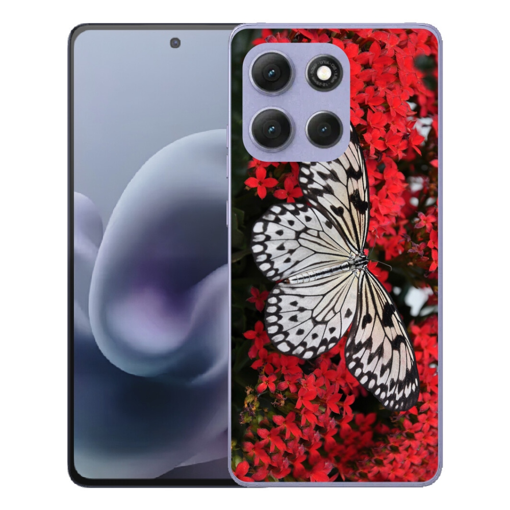 Gélový obal mmCase pre Motorola Moto G86 Power 5G – čierno-biely motýľ 1