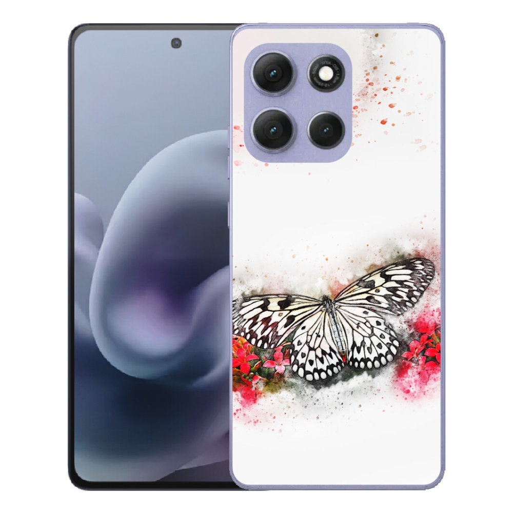 Gélový obal mmCase pre Motorola Moto G86 Power 5G – čierno-biely motýľ
