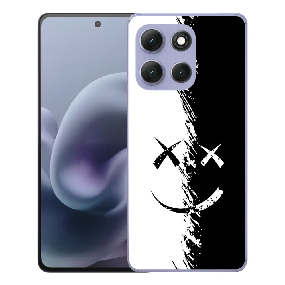 Gélový obal mmCase pre Motorola Moto G86 Power 5G – čierno-biely smajlík