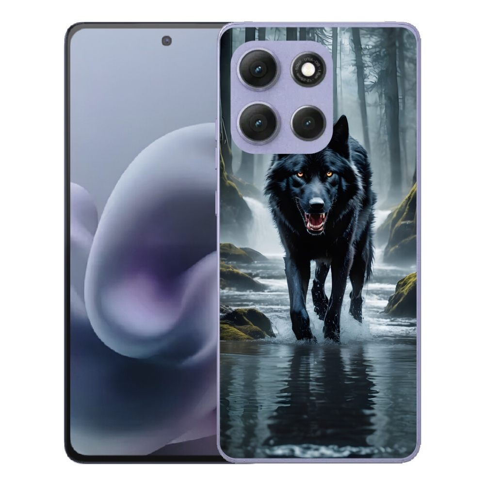 Gélový obal mmCase pre Motorola Moto G86 Power 5G – čierny vlk