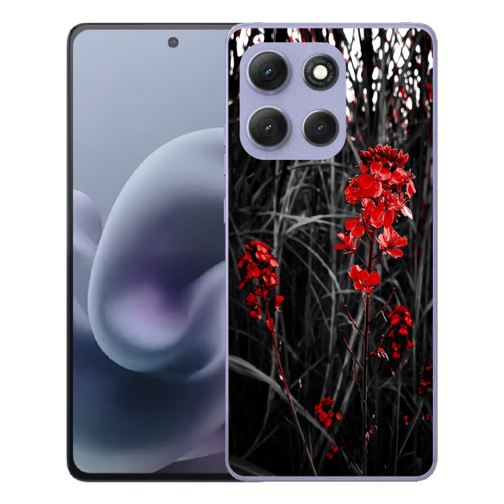 Gélový obal mmCase pre Motorola Moto G86 Power 5G – červená rastlina