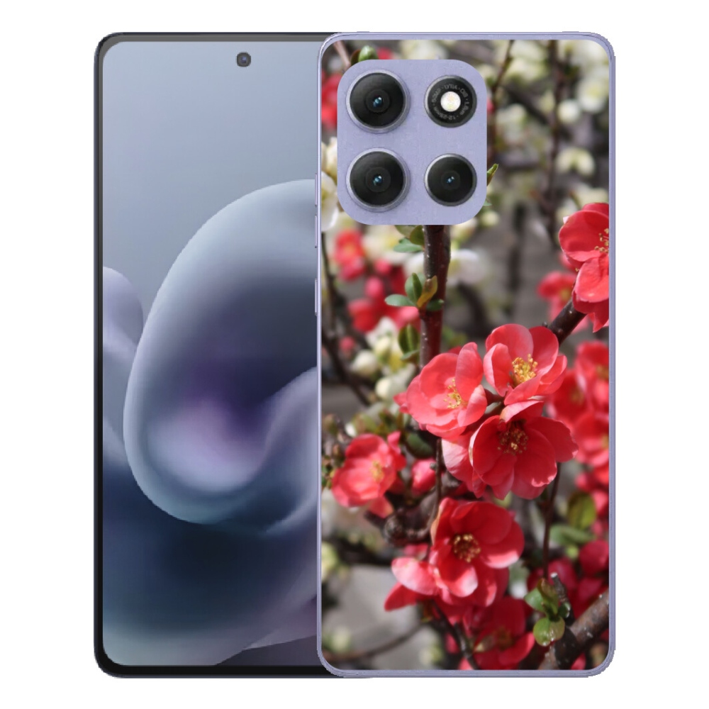 Gélový obal mmCase pre Motorola Moto G86 Power 5G – červené kvety