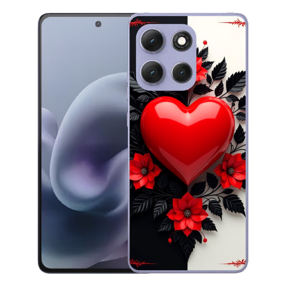 Gélový obal mmCase pre Motorola Moto G86 Power 5G – červené srdce