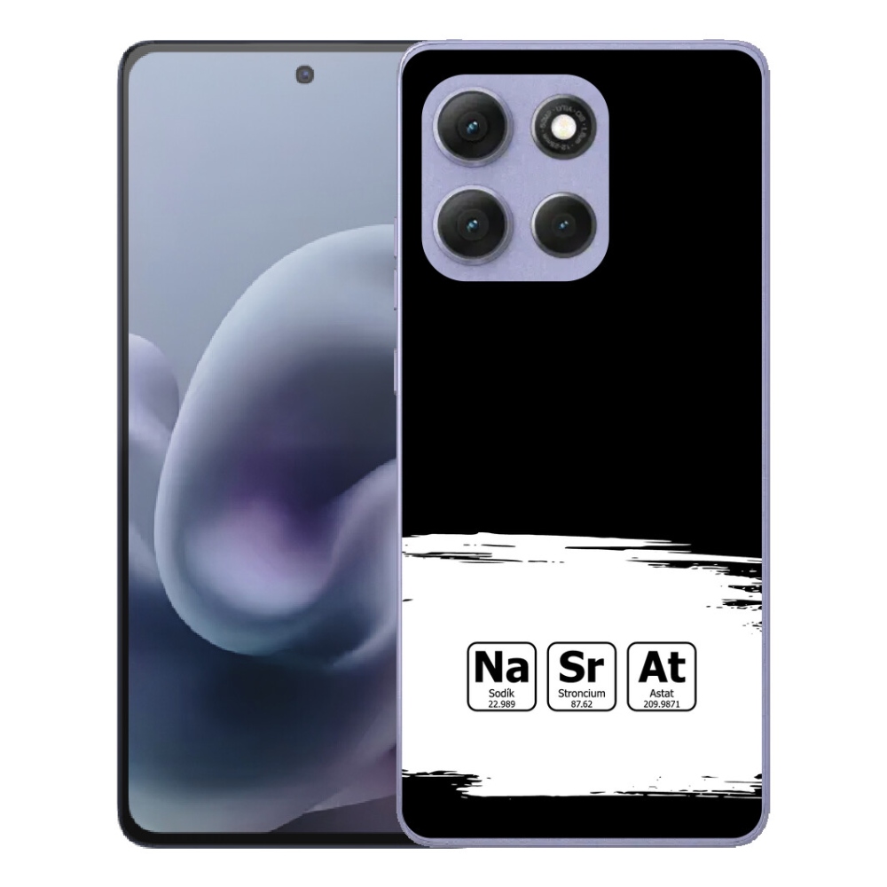 Gélové puzdro mmCase pre Motorola Moto G86 Power 5G – chemické prvky na čierno-bielom pozadí