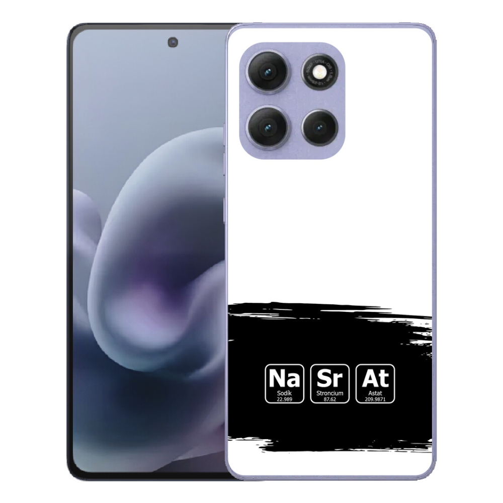 Gélový obal mmCase pre Motorola Moto G86 Power 5G – chemické prvky na čierno-bielom pozadí