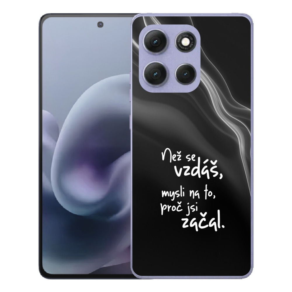 Gélový obal mmCase pre Motorola Moto G86 Power 5G – citát 2 na čiernom pozadí