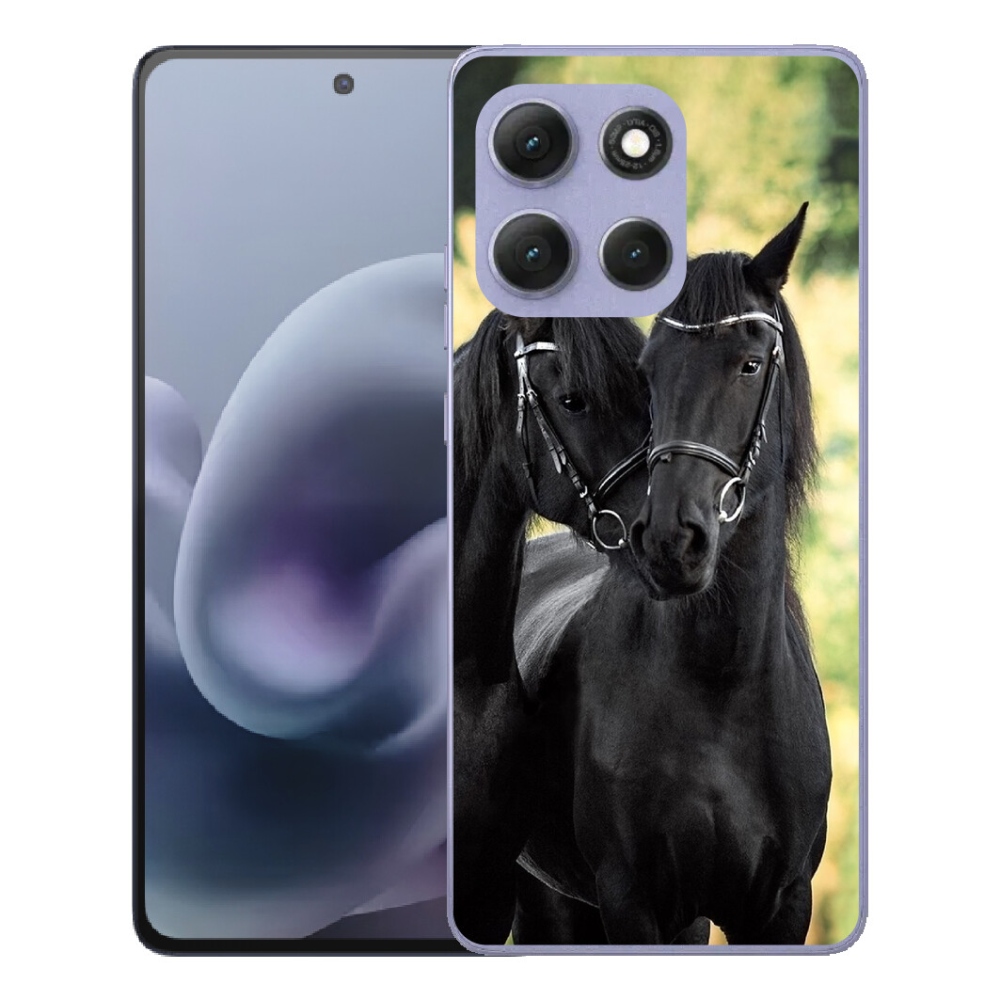 Gélové puzdro mmCase pre Motorola Moto G86 Power 5G – dva čierne kone