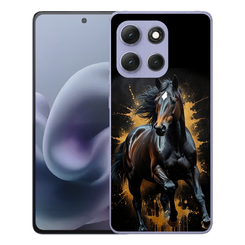 Gélový obal mmCase pre Motorola Moto G86 Power 5G – elegantný čierny žrebec
