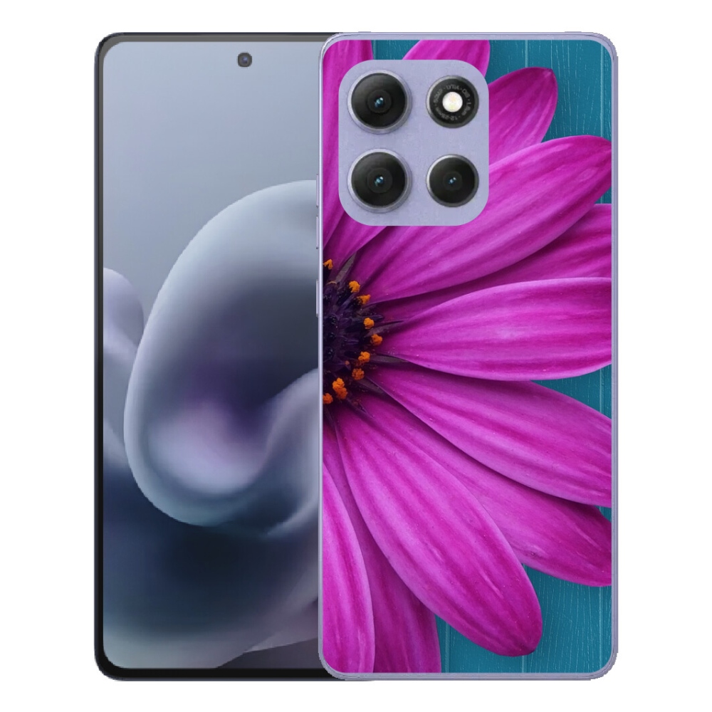 Gélový obal mmCase pre Motorola Moto G86 Power 5G – fialová margarétka