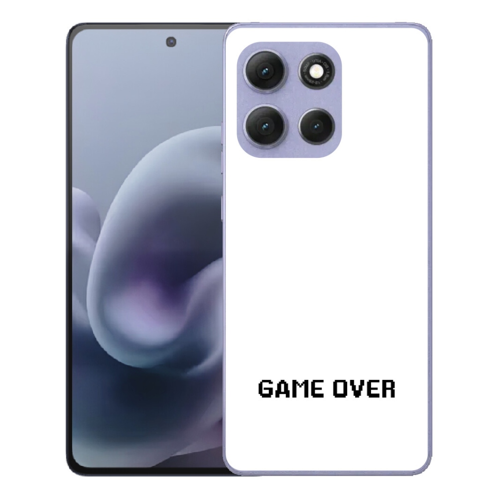 Gélový obal mmCase pre Motorola Moto G86 Power 5G – „game over“ na bielom pozadí