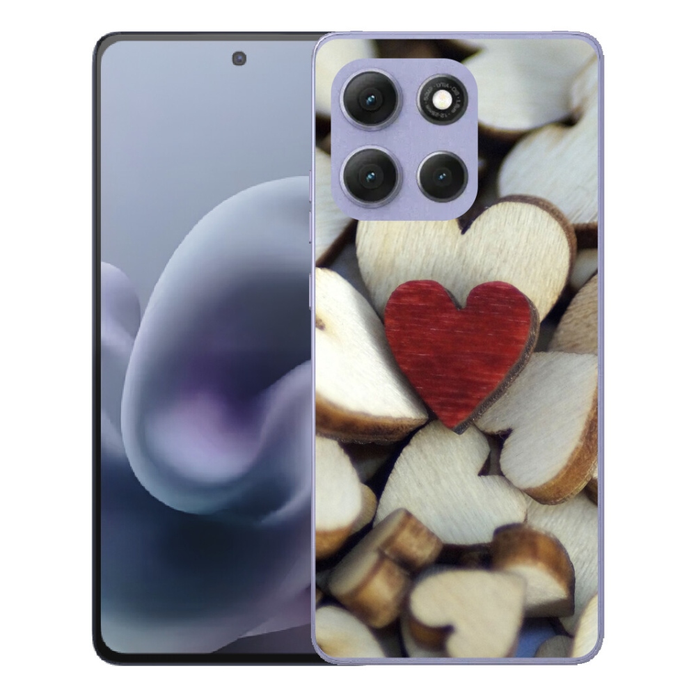 Gélový obal mmCase pre Motorola Moto G86 Power 5G – s vygravírovaným červeným srdcom 