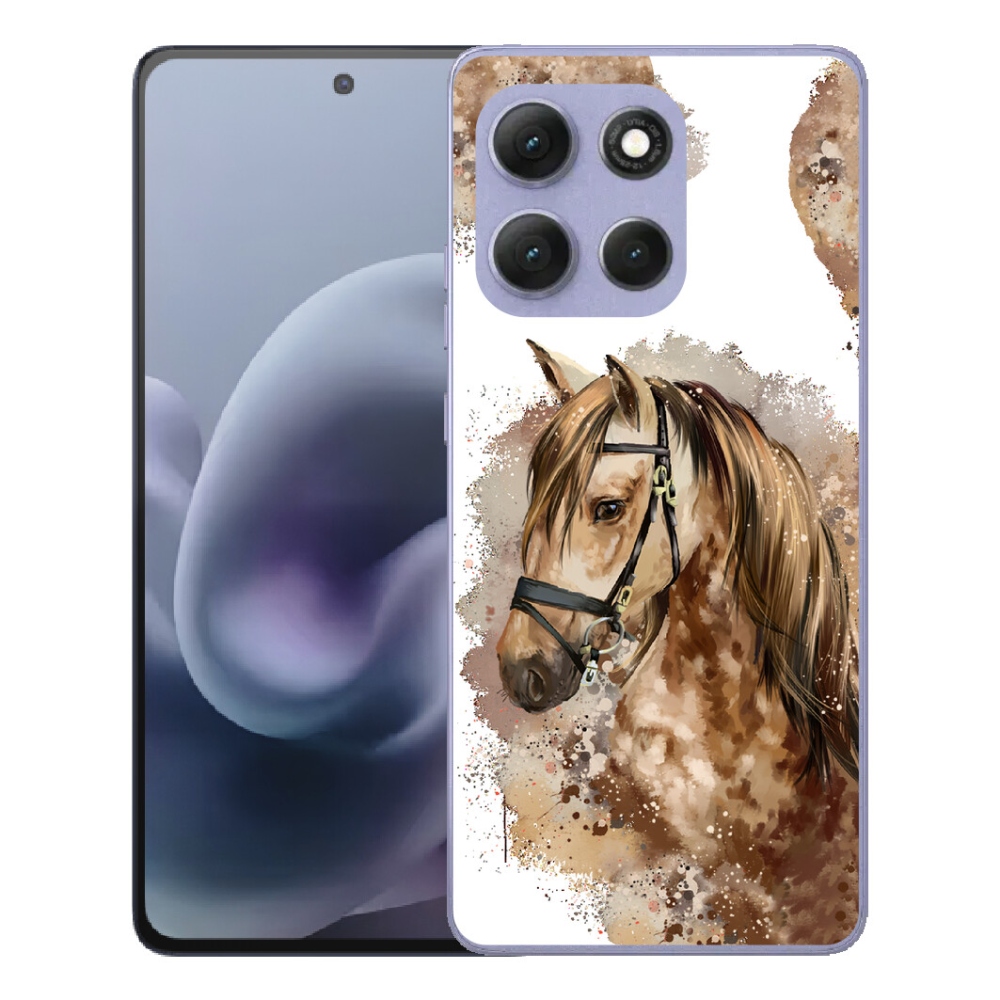 Gélový obal mmCase pre Motorola Moto G86 Power 5G – hnedý kreslený kôň