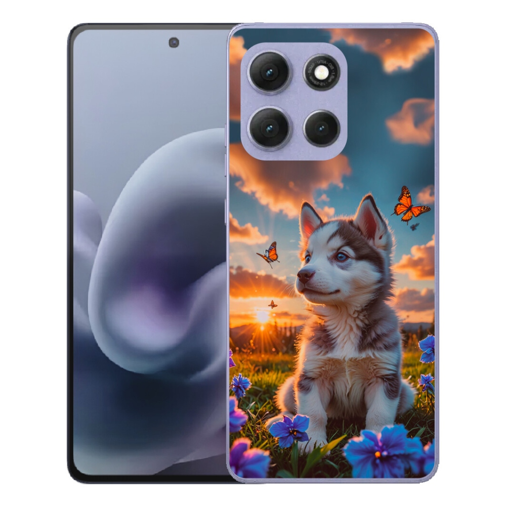 Gélové puzdro mmCase pre Motorola Moto G86 Power 5G – husky pri západe slnka