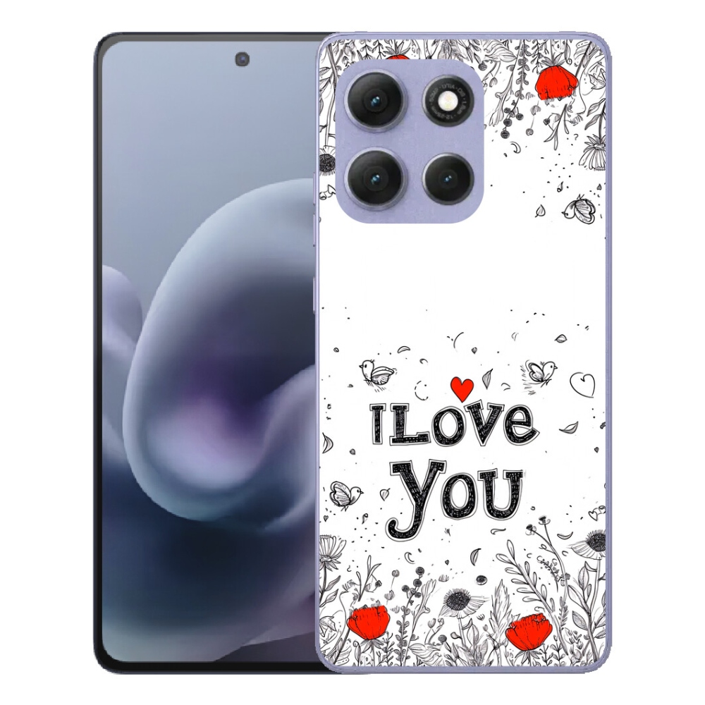 Gélový obal mmCase pre Motorola Moto G86 Power 5G – I love you, biele pozadie