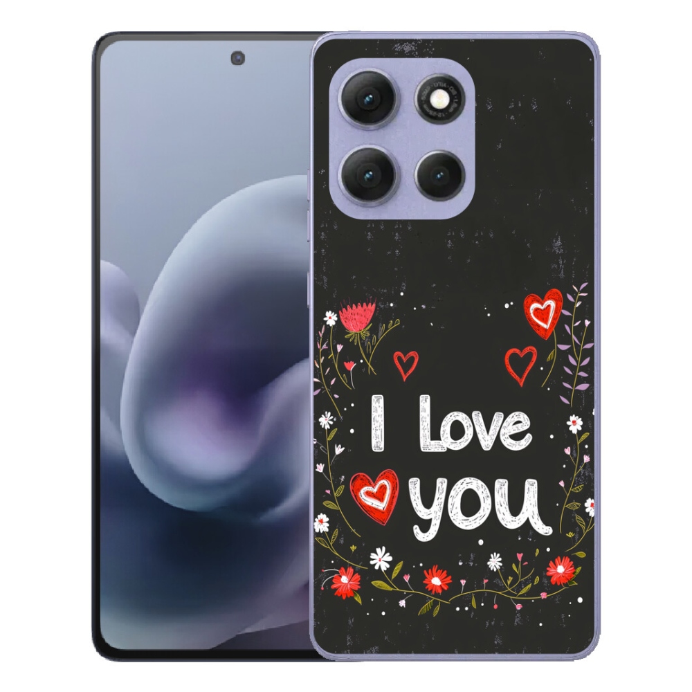 Gélový obal mmCase pre Motorola Moto G86 Power 5G – I love you na čiernom pozadí