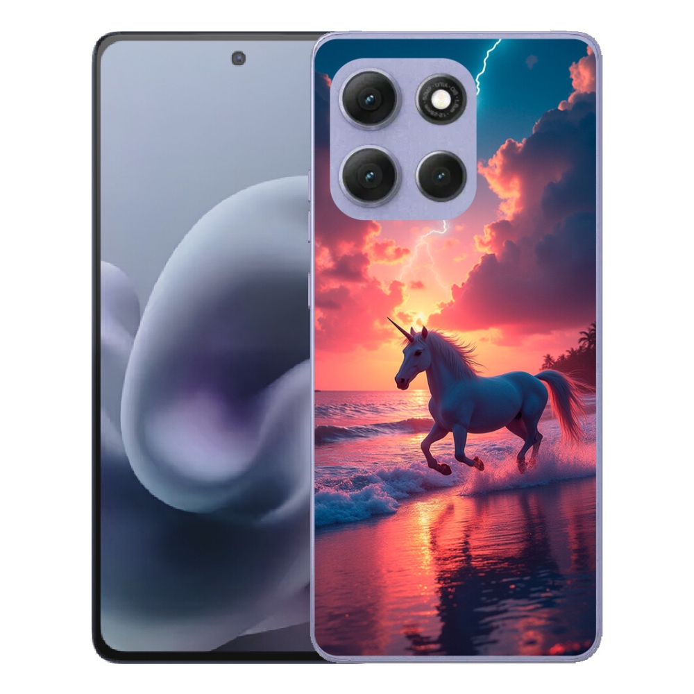 Gélový obal mmCase pre Motorola Moto G86 Power 5G – jednorožec na pláži