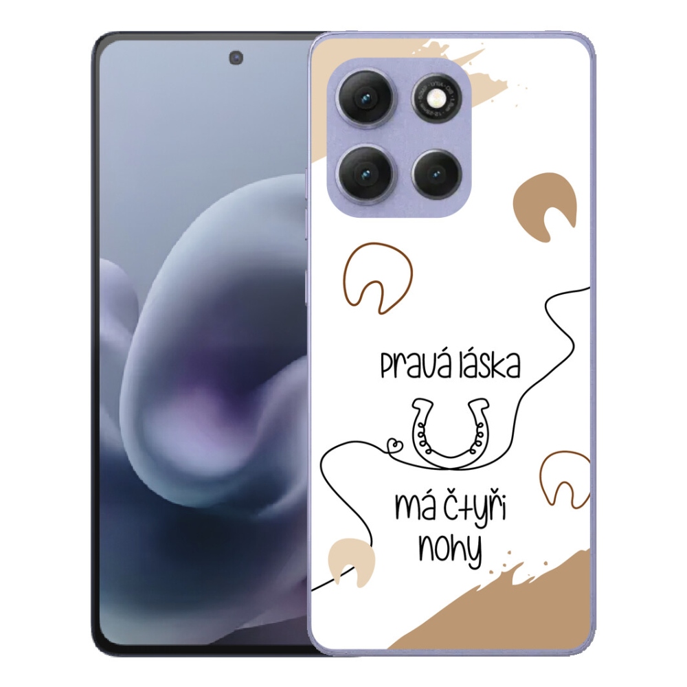 Gélový obal mmCase pre Motorola Moto G86 Power 5G – motív koňa na bielom pozadí