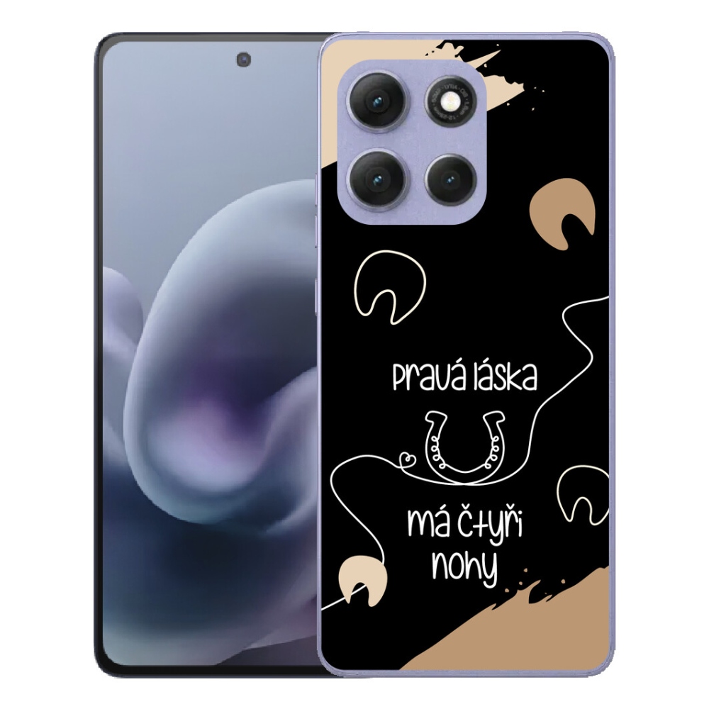 Gélový obal mmCase pre Motorola Moto G86 Power 5G – motív koňa na čiernom pozadí