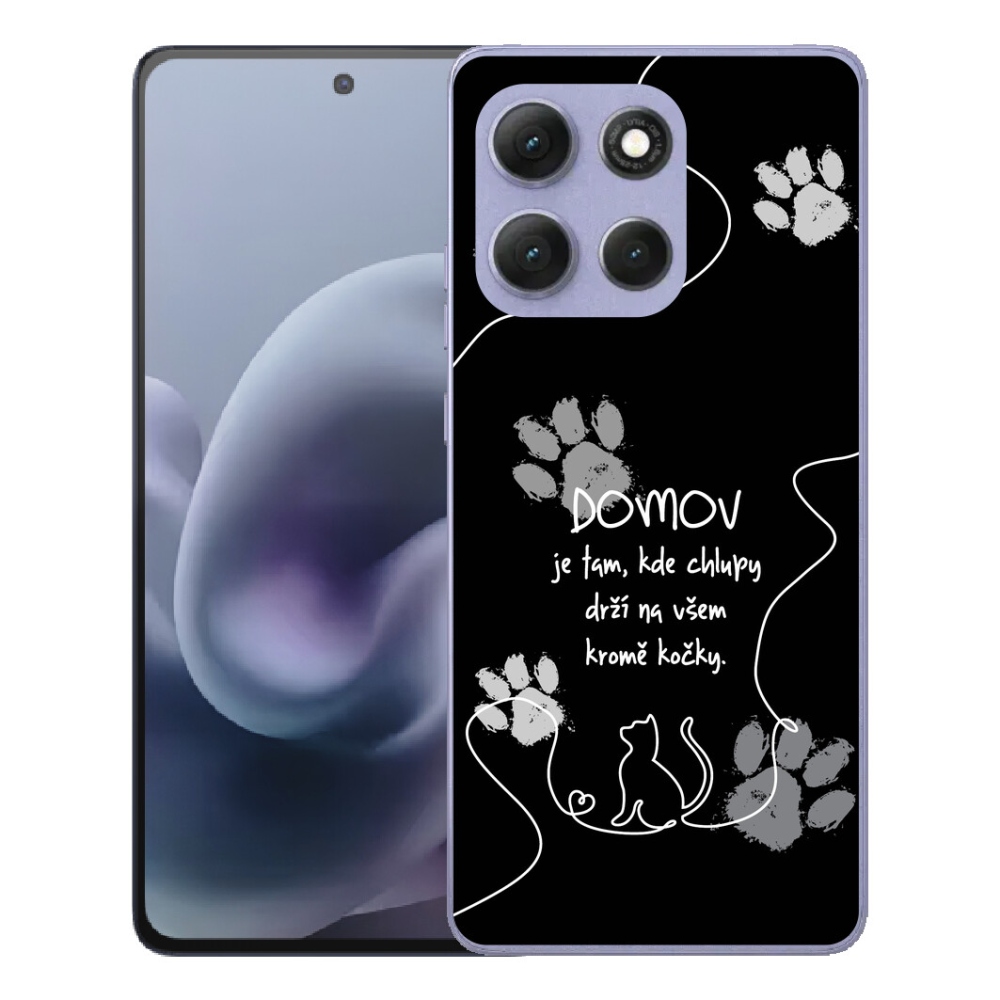 Gélový obal mmCase pre Motorola Moto G86 Power 5G – motív mačky na čiernom pozadí
