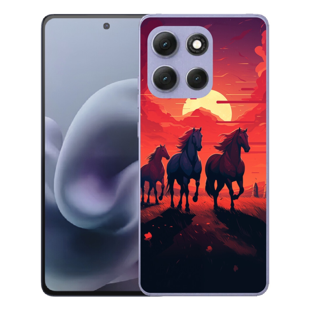 Gélový obal mmCase pre Motorola Moto G86 Power 5G – kone a západ slnka