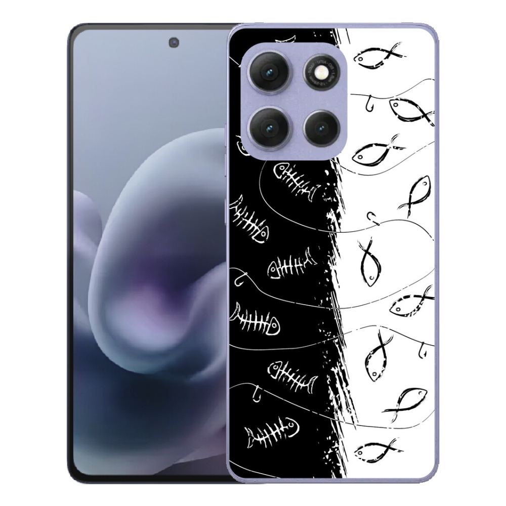 Gélový obal mmCase pre Motorola Moto G86 Power 5G – kostry a rybky