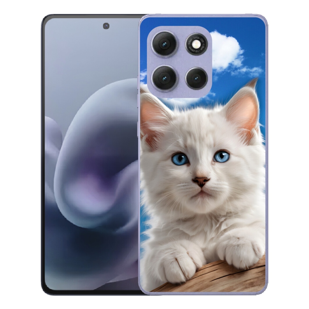 Gélový obal mmCase pre Motorola Moto G86 Power 5G – mačiatko a oblaky