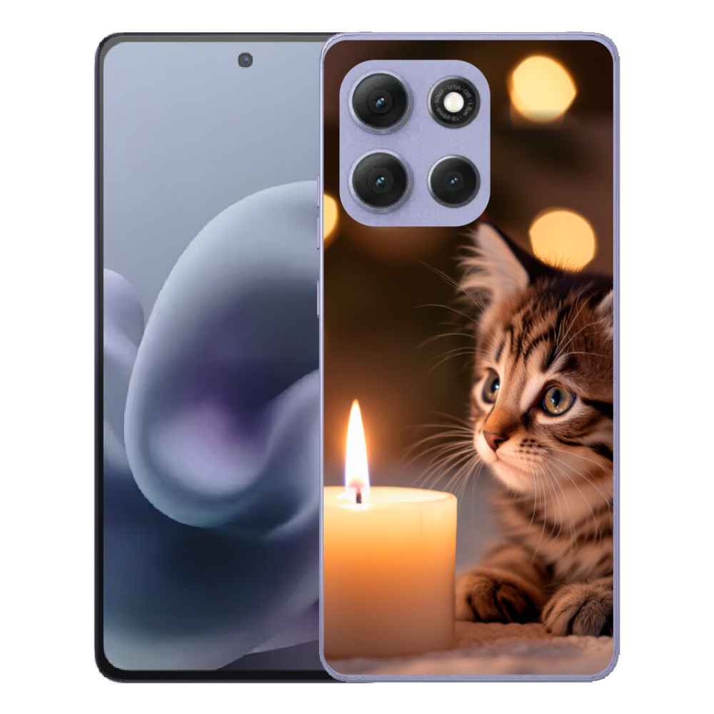 Gélový obal mmCase pre Motorola Moto G86 Power 5G – mačiatko a sviečka