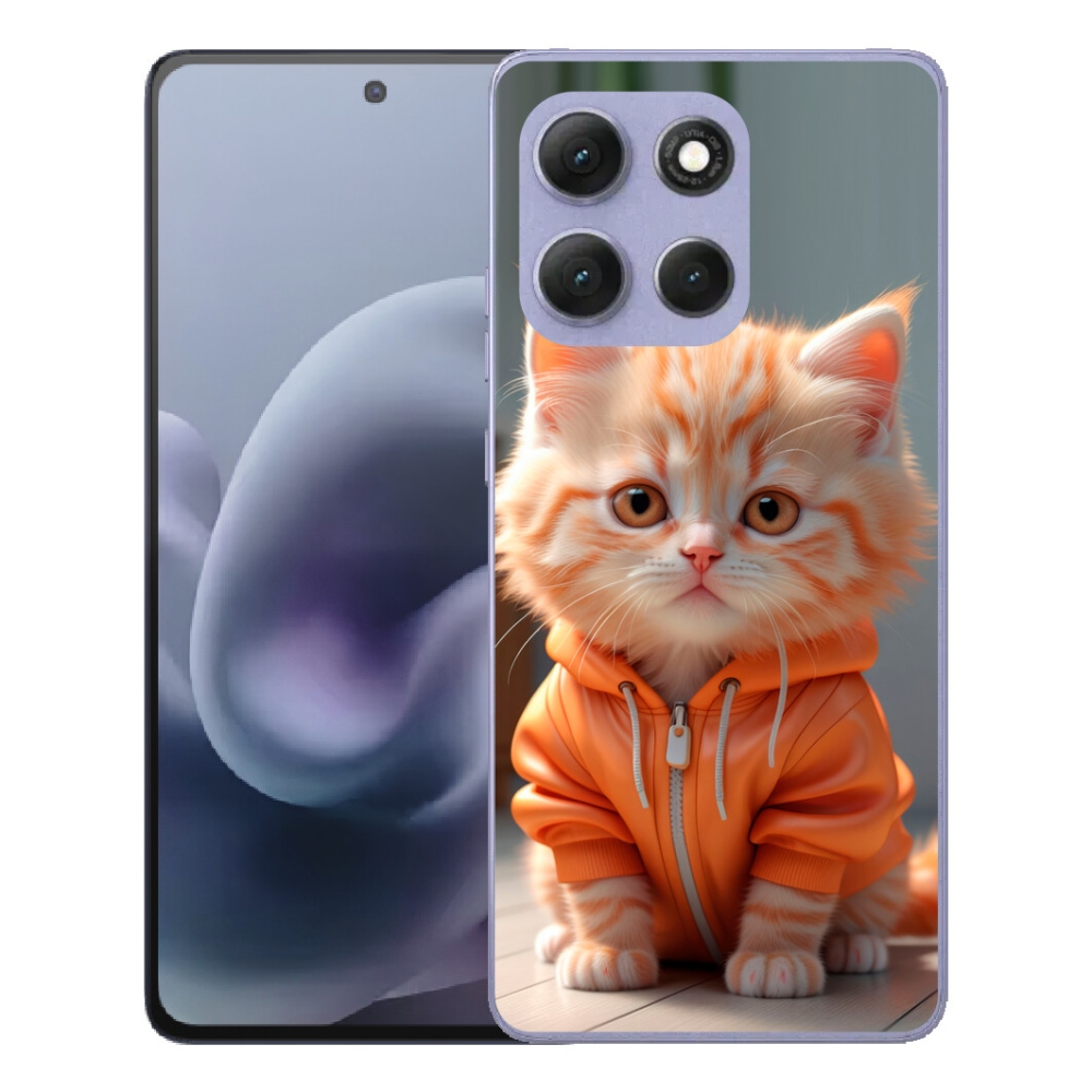 Gélový obal mmCase pre Motorola Moto G86 Power 5G – mačiatko v mikine