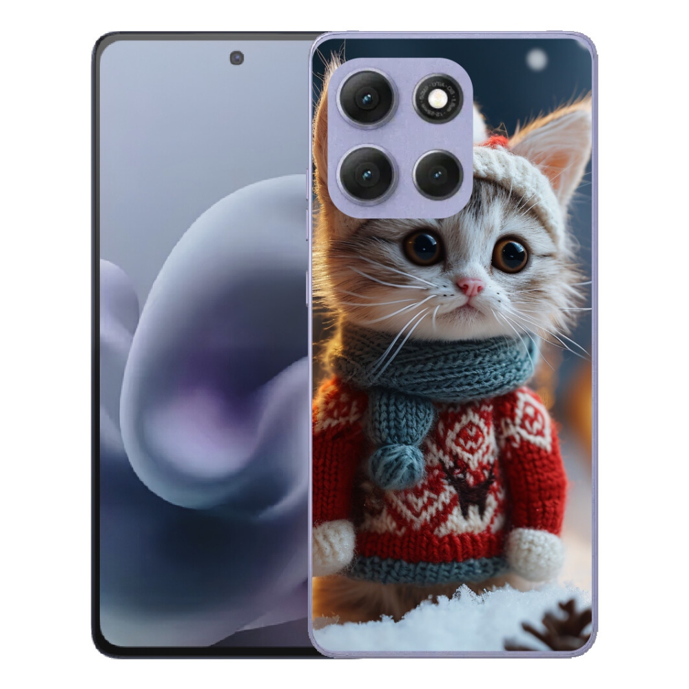 Gélový obal mmCase pre Motorola Moto G86 Power 5G – mačiatko v svetri