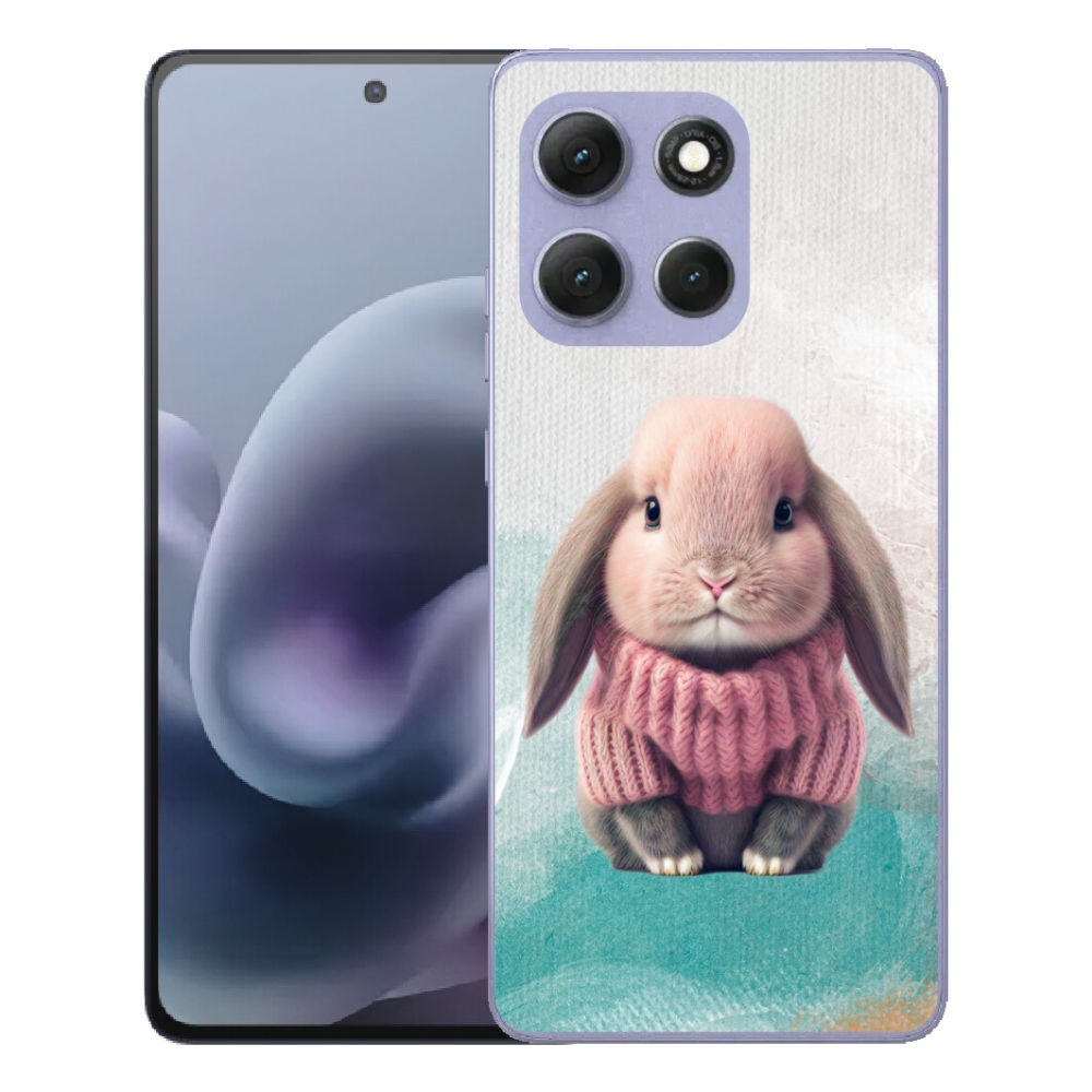 Gélový obal mmCase pre Motorola Moto G86 Power 5G – zajačik v svetri