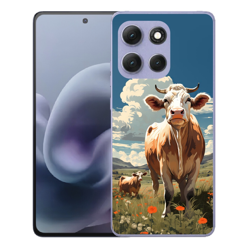 Gélový obal mmCase na Motorola Moto G86 Power 5G – kravy na lúke