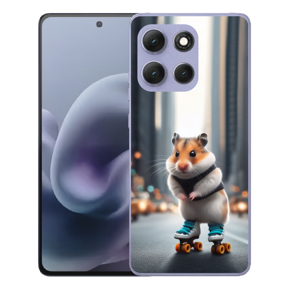 Gélový obal mmCase pre Motorola Moto G86 Power 5G – škrečok na korčuliach