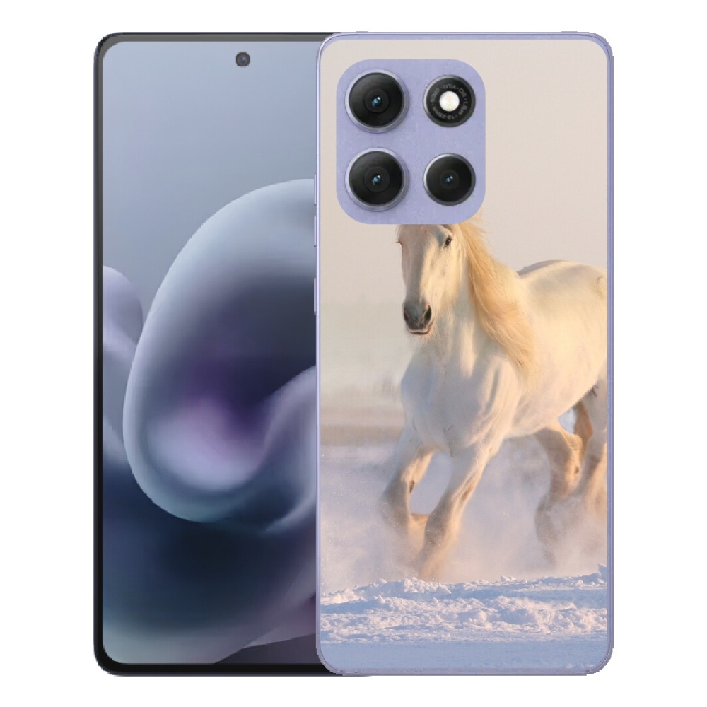 Gélový obal mmCase pre Motorola Moto G86 Power 5G – kôň v snehu