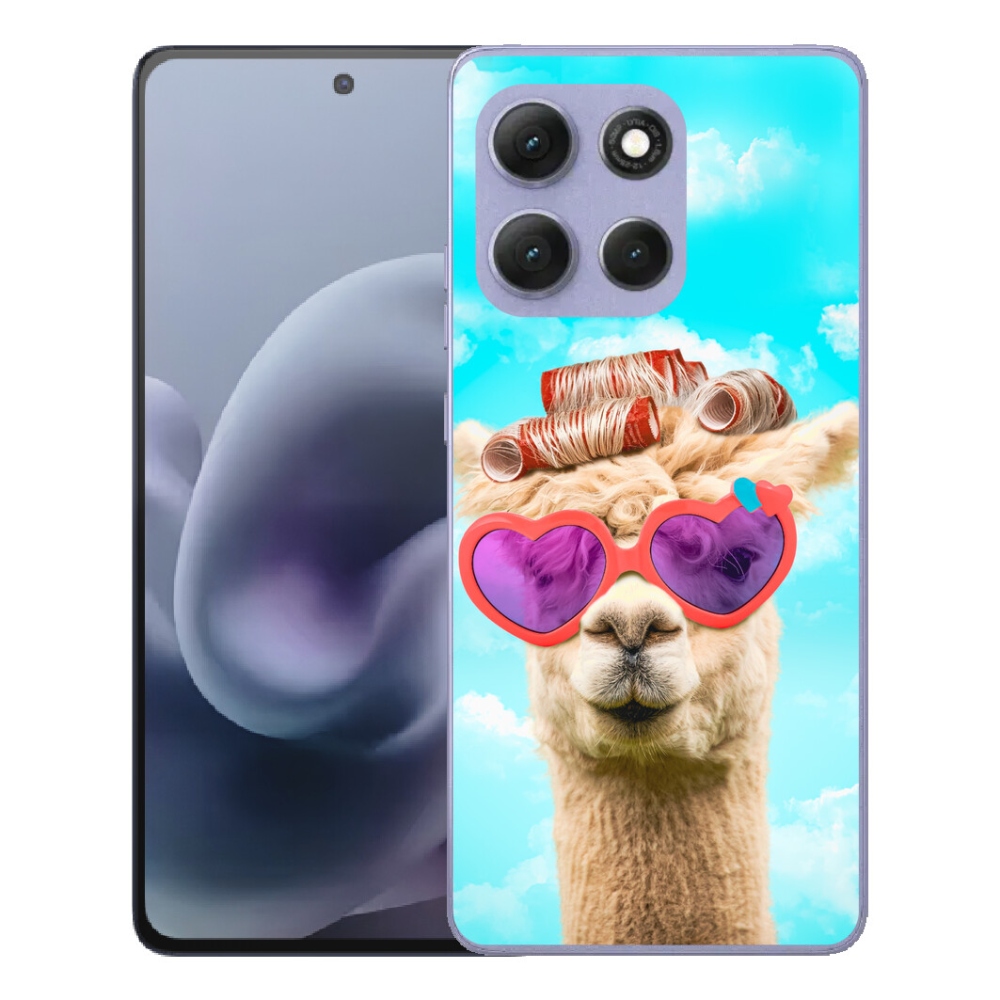 Gélový obal mmCase pre Motorola Moto G86 Power 5G – lama s okuliarmi