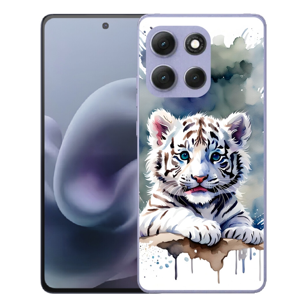 Gélový obal mmCase pre Motorola Moto G86 Power 5G – mláďa bieleho tigra