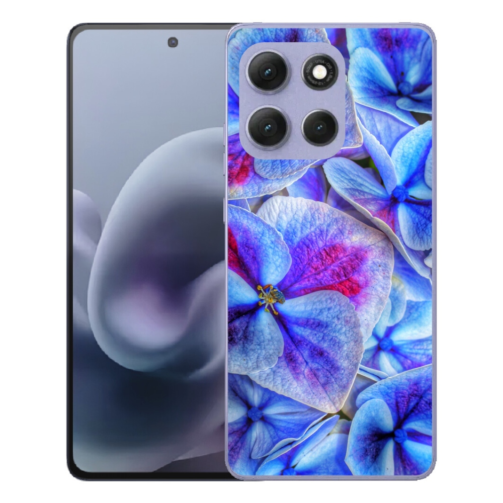 Gélový obal mmCase na Motorola Moto G86 Power 5G – modré kvety 1